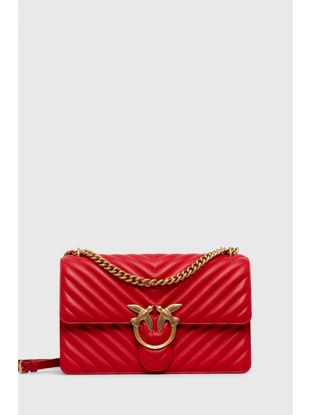 Kožená kabelka Pinko červená barva 100941 A0GK